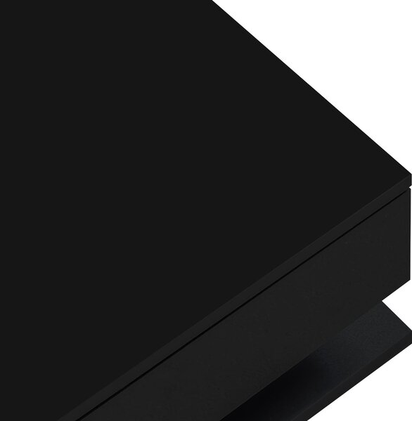 Gloss Coffee Table in Black with 16-color LED Lights, Coffee Table with Storage, Modern Coffee Table with High Gloss Finish Aosom UK