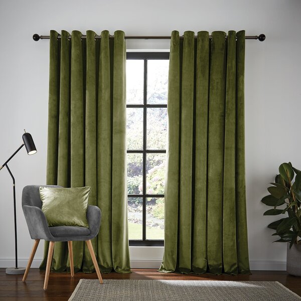 Recycled Velour Eyelet Curtains