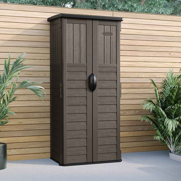 Elite Reinforced Resin Garden Storage Cabinet in Stone Grey
