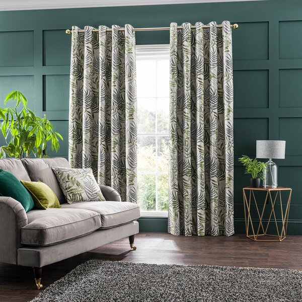 Leaf Jacquard Eyelet Curtains