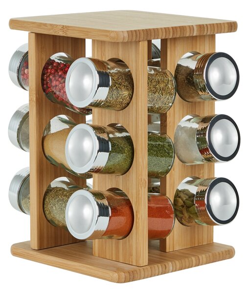 Dunelm Bamboo Rotating Spice Rack