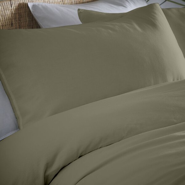 Appletree Cassia Khaki 100% Cotton Duvet Cover and Pillowcase Set