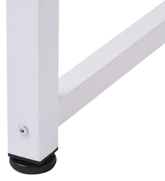 HOMCOM Adjustable Computer Desk, PC Writing Table for Home Office, Stable Workstation with Metal Frame, Oak and White Aosom UK