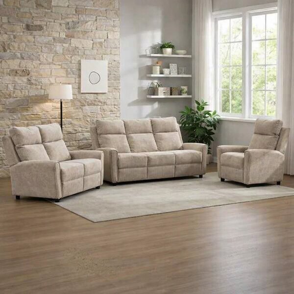 Medinah Fabric 3+2+1 Sofa Suite - Beige