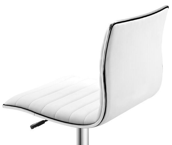 HOMCOM Adjustable Swivel Office Chair with Armless Mid-Back in PU Leather and Chrome Base - White Aosom UK