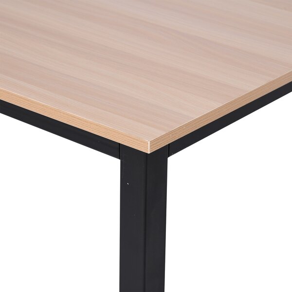 HOMCOM Computer Desk, PC Writing Table, Home Office Workstation, Adjustable Feet, Metal Frame, Oak Black Aosom UK