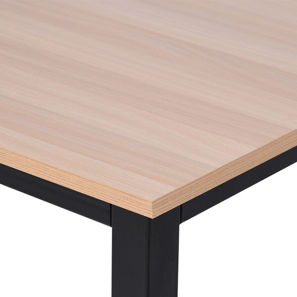 HOMCOM Computer Desk, PC Writing Table, Home Office Workstation, Adjustable Feet, Metal Frame, Oak Black Aosom UK