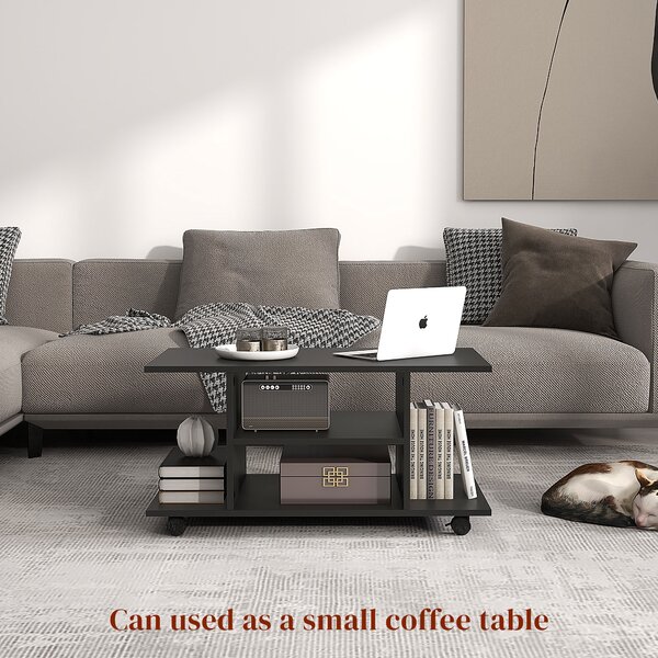 HOMCOM Modern TV Stand with Storage Shelves, Sleek Design for Living Rooms, Space-Saving, Black Aosom UK