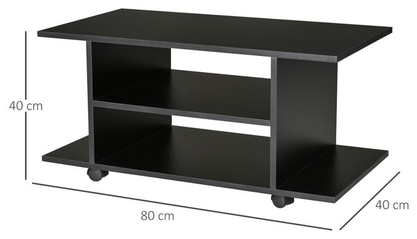 HOMCOM Modern TV Stand with Storage Shelves, Sleek Design for Living Rooms, Space-Saving, Black Aosom UK