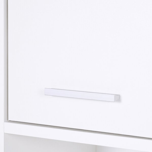 HOMCOM Tall Bathroom Storage Cabinet with Three-position Adjustable Shelves Free Standing Storage Cabinet For Neutral Style, Hallway White Aosom UK