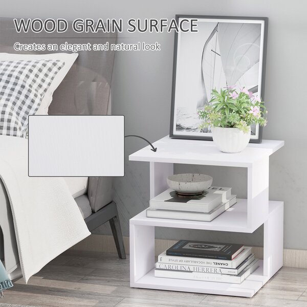 HOMCOM Modern Coffee Table, Square 2-Tier Design with Storage Shelf, for Living Room, White Aosom UK