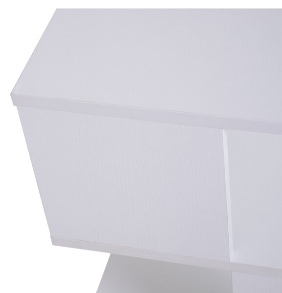 HOMCOM Modern Coffee Table, Square 2-Tier Design with Storage Shelf, for Living Room, White Aosom UK