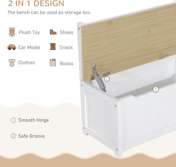 HOMCOM Pine Wood Kids 4 Pc Furniture Set-Oak/White Aosom UK