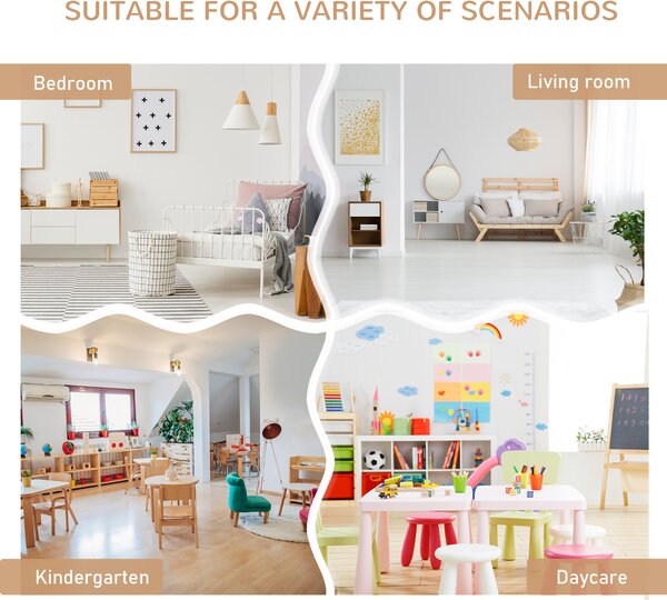HOMCOM Pine Wood Kids 4 Pc Furniture Set-Oak/White Aosom UK