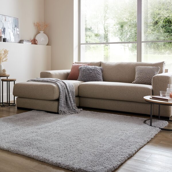 Cosy Soft Shaggy Square Rug Grey