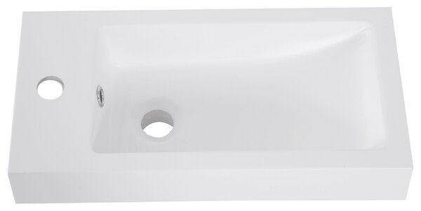 Kleankin Freestanding Vanity Unit, 500mm Under Sink Bathroom Cabinet with Ceramic Basin and Storage, Home Furniture, White Aosom UK