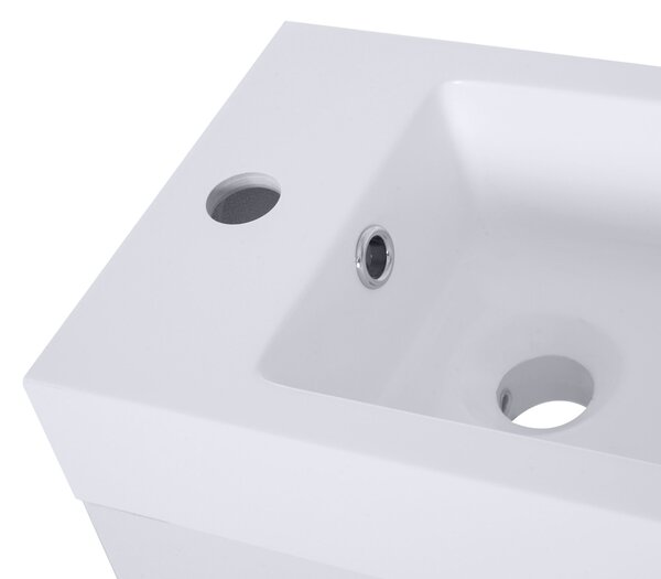 Kleankin Freestanding Vanity Unit, 500mm Under Sink Bathroom Cabinet with Ceramic Basin and Storage, Home Furniture, White Aosom UK