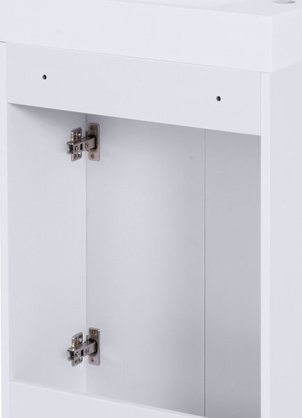 Kleankin Freestanding Vanity Unit, 500mm Under Sink Bathroom Cabinet with Ceramic Basin and Storage, Home Furniture, White Aosom UK