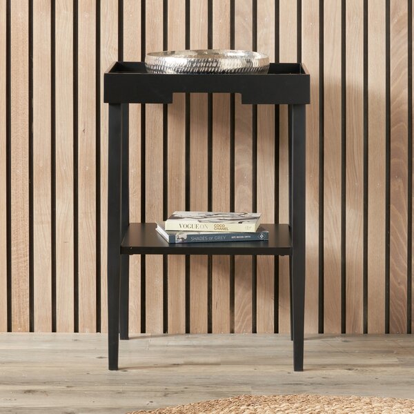 Marnie Side Table, Black Wood Black