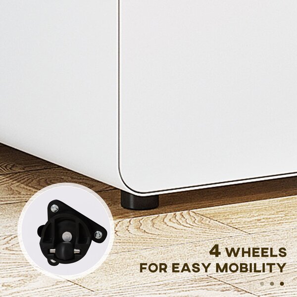 Vinsetto Fully Assembled 3-Drawer Mobile File Cabinet Lockable All-Metal Rolling Vertical File Cabinet White Aosom UK