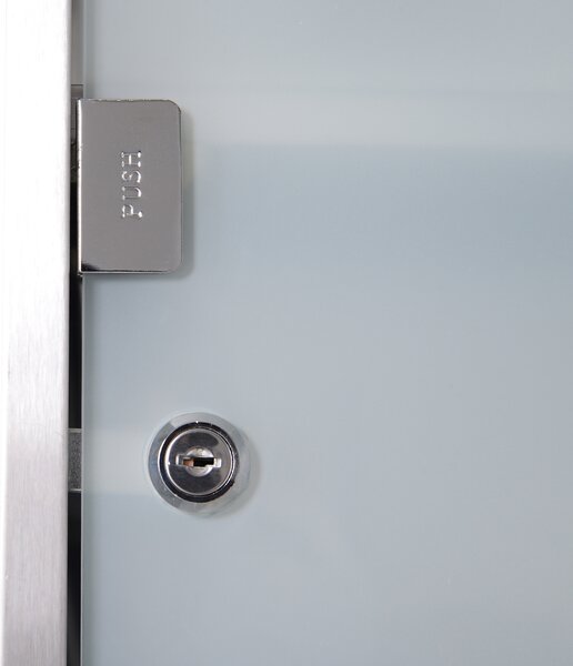 HOMCOM Lockable Medicine Cabinet: Stainless Steel Wall-Mounted Unit with 2 Shelves & Security Glass Door, 48cm Height Aosom UK