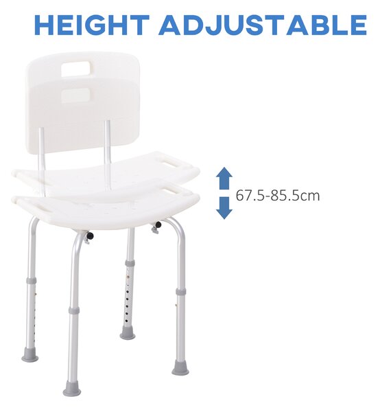 HOMCOM Adjustable Bath Perch: Secure Shower Stool, Bathroom Safety Aid Aosom UK