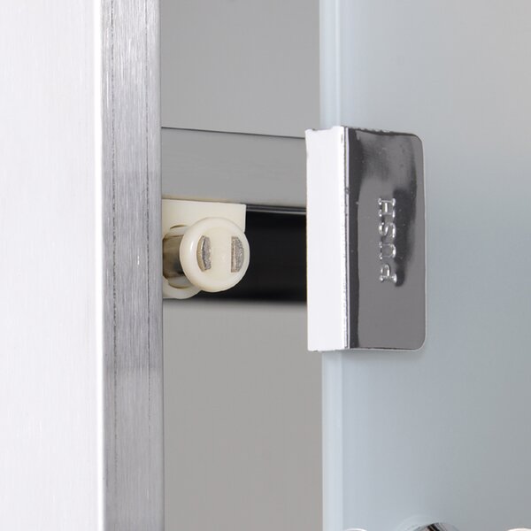HOMCOM Lockable Medicine Cabinet: Stainless Steel Wall-Mounted Unit with 2 Shelves & Security Glass Door, 48cm Height Aosom UK