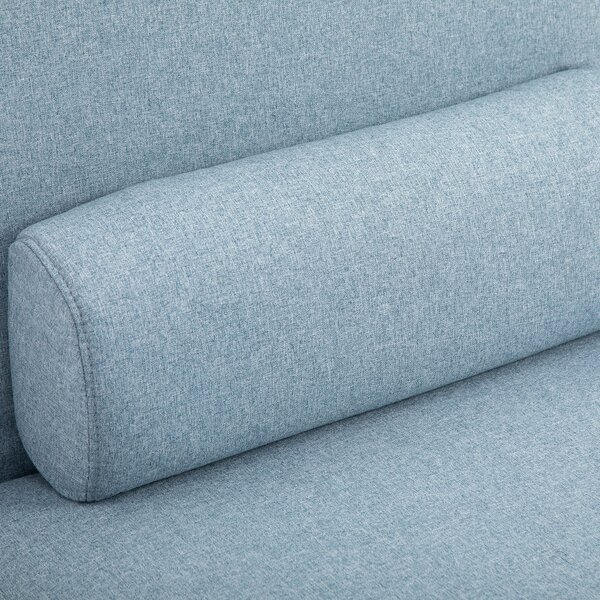 HOMCOM Foldable Single Sofa Bed Chair, Portable Sleeper with Pillow, Lounge Furniture, Blue