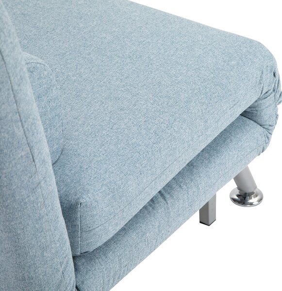 HOMCOM Foldable Single Sofa Bed Chair, Portable Sleeper with Pillow, Lounge Furniture, Blue
