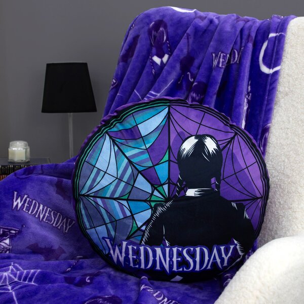 Wednesday Addams Round Cushion Black