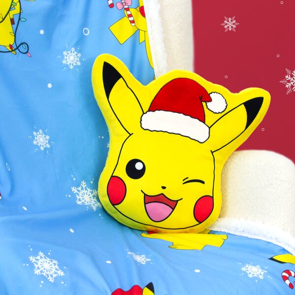 Pokemon Santa Pikachu 3D Cushion Yellow