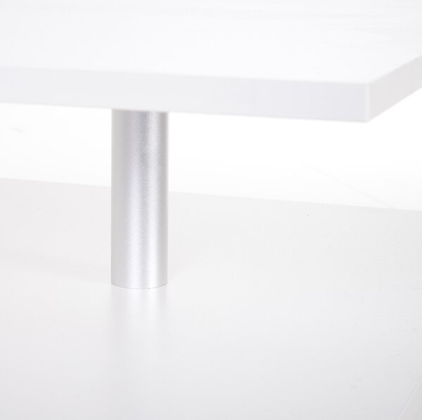 HOMCOM 2-Tier Coffee Table, Modern Rectangular Design Side/End Table with Open Shelf, for Living Room Entryway Hallway, White. Aosom UK