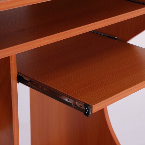 HOMCOM Computer Desk on Wheels, Movable Workstation with Sliding Keyboard Tray, Storage Shelves, 80x48x76cm Aosom UK