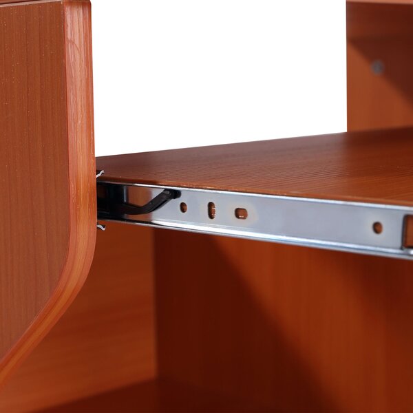HOMCOM Computer Desk on Wheels, Movable Workstation with Sliding Keyboard Tray, Storage Shelves, 80x48x76cm Aosom UK