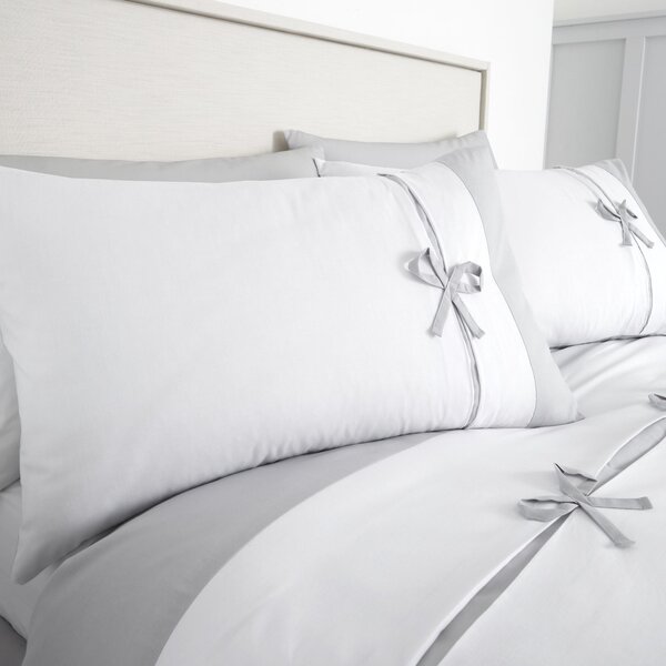 Catherine Lansfield Milo Bow Duvet Cover & Pillowcase Set