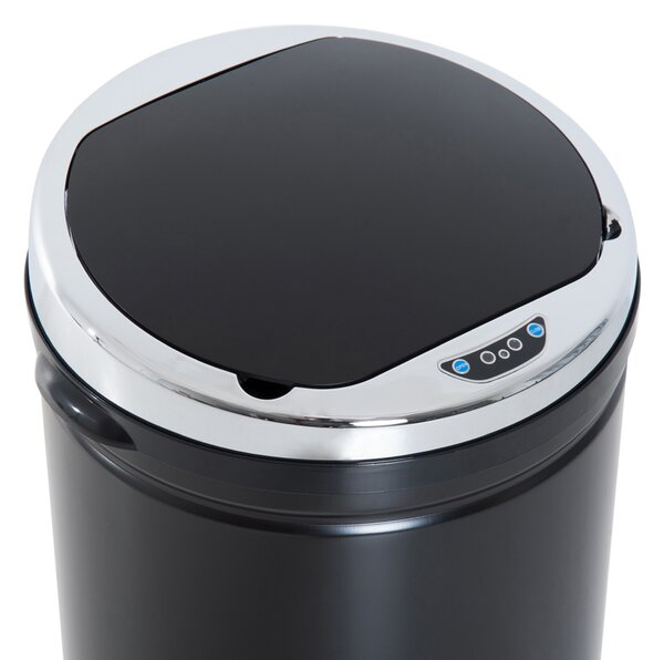 HOMCOM 42L Stainless Steel Sensor Trash Can W/ Bucket-Black Aosom UK