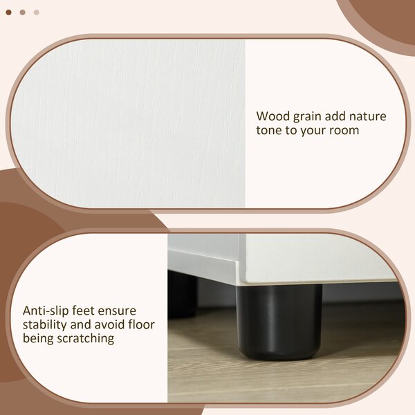Vinsetto 2-Tier Locking Office Storage Cabinet File Organisation w/ Feet Melamine Coating Aluminium Handles 2 Keys Stylish White Aosom UK
