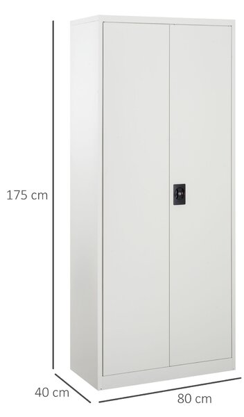 Vinsetto Cool Rolled Steel Tall Office Lockable Filing Cabinet 2 Doors 4 Internal Adjustable Shelves Bookcase Cabinet Storage Unit Aosom UK