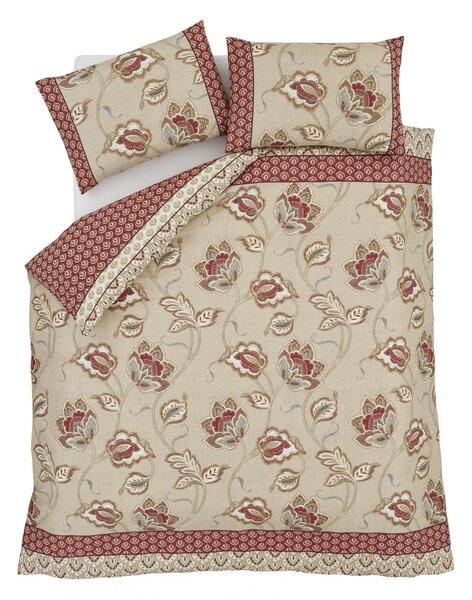 Catherine Lansfield Kashmir Red Duvet Cover and Pillowcase Set