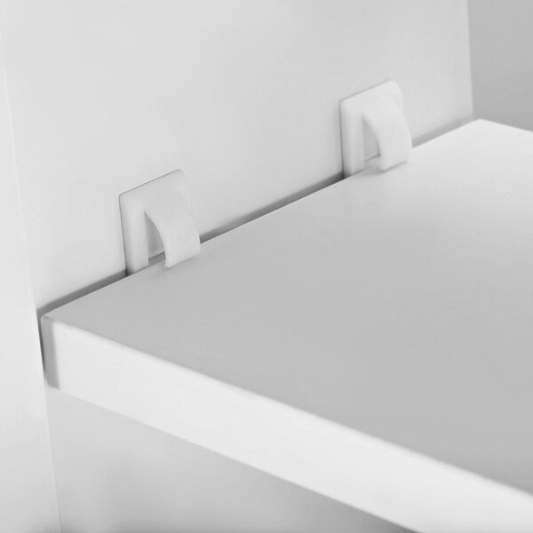 HOMCOM Bathroom Mirror with Storage, 2 Adjustable Shelves, Cushioned Door, Noiseless, for Bedroom & Vanity, White Aosom UK