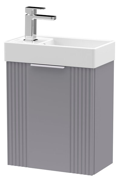 Deco Compact Wall Mounted Vanity Unit with Basin Satin Grey