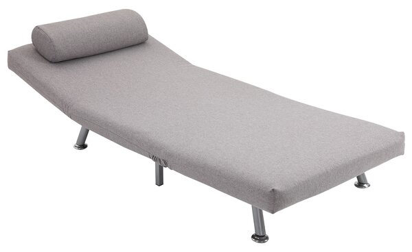 HOMCOM Single Sofa Bed Futon Chair Sleeper, Foldable Portable Lounge Couch, Living Room Furniture Grey
