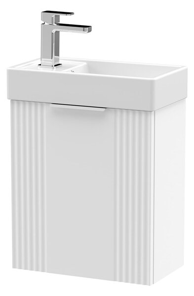 Deco Compact Wall Mounted Vanity Unit with Basin Satin White