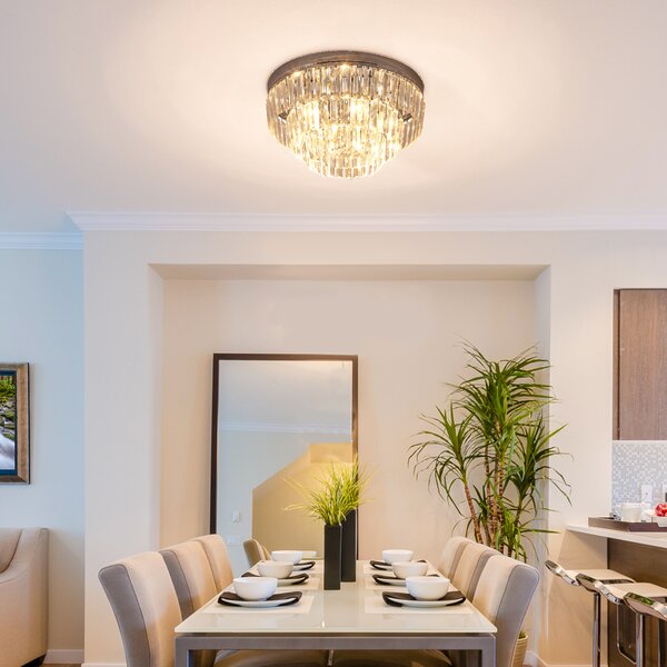 HOMCOM Crystal Ceiling Lamp K9 Crystal to Catch the Light, Compatible with E14 bulbs (max power is 40 W) Aosom UK