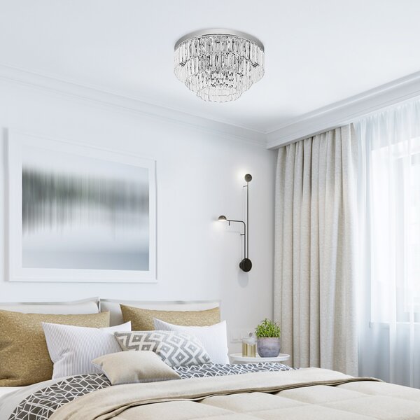 HOMCOM Crystal Ceiling Lamp K9 Crystal to Catch the Light, Compatible with E14 bulbs (max power is 40 W) Aosom UK