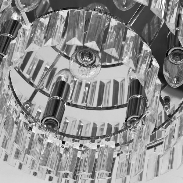 HOMCOM Crystal Ceiling Lamp K9 Crystal to Catch the Light, Compatible with E14 bulbs (max power is 40 W) Aosom UK