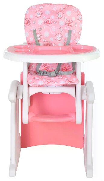 HOMCOM HDPE 3-in-1 Baby Booster High Chair Pink