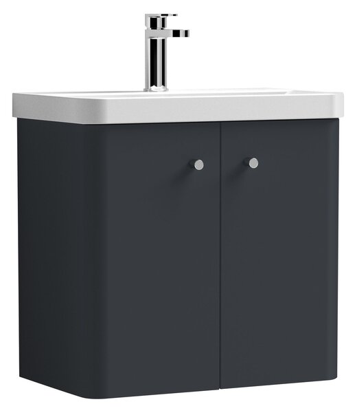 Core Wall Mounted 2 Door Vanity Unit with Basin Soft Black