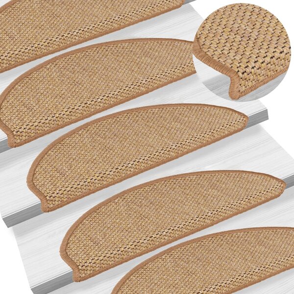 Stair Mats Self-adhesive Sisal-Look 15 pcs 65x21x4 cm Sisal