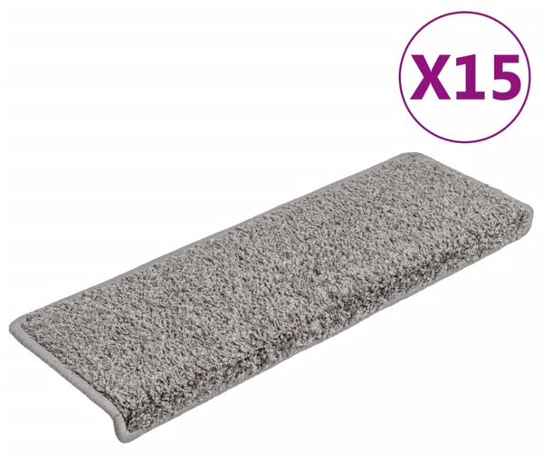 Carpet Stair Treads 15 pcs 65x21x4 cm Grey